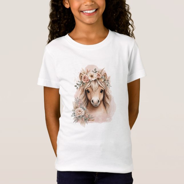 Camiseta Meninas Fofo Boho Cavalo  (Frente)