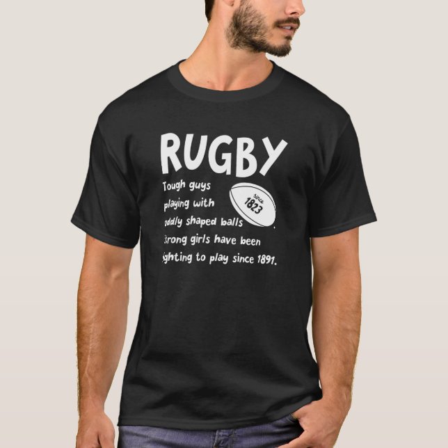 Camiseta Meninas fortes dos tipos duros do rugby (Frente)