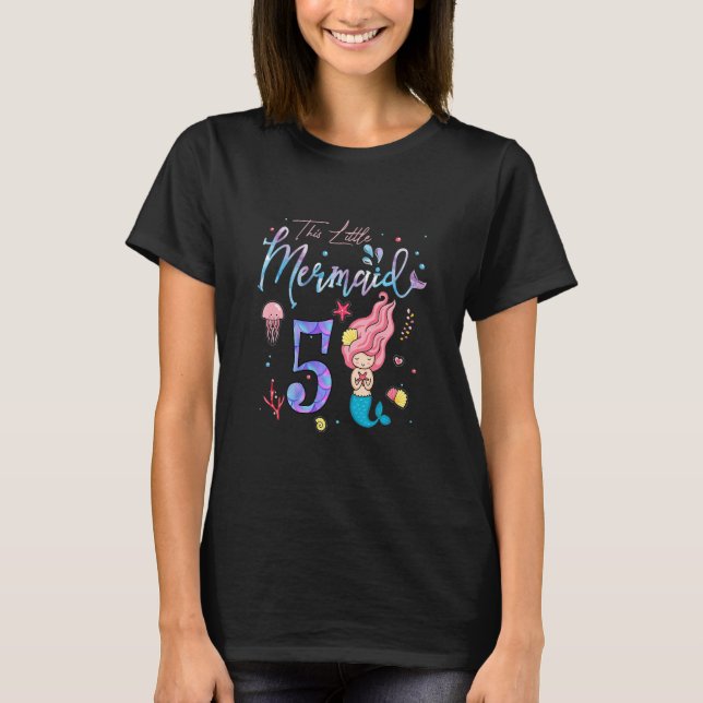 Camiseta Meninas Garotas 5 de Aniversário Esta Pequena Sere (Frente)