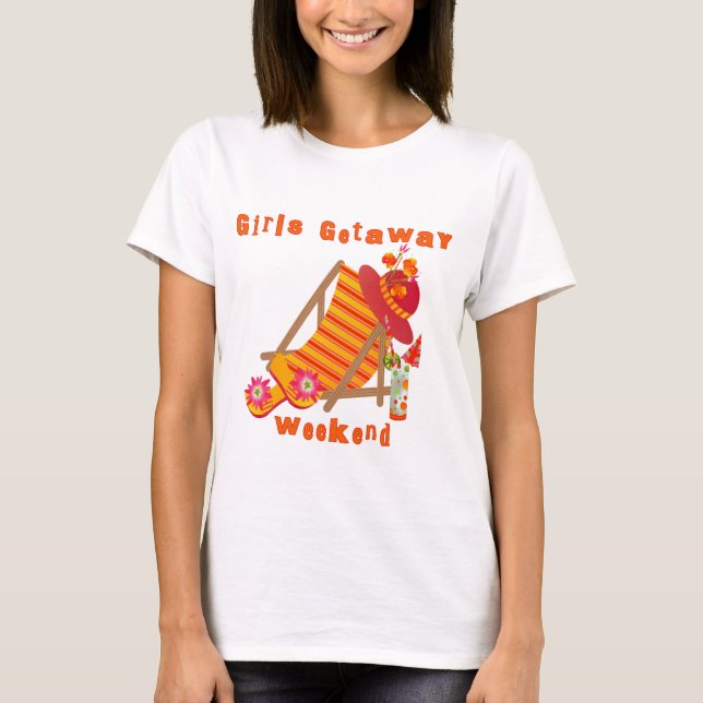 Camiseta Meninas Getaway T-shirts e presentes no fim de sem (Frente)
