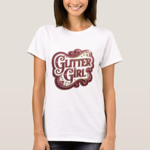 Camiseta Meninas GLITTER Dourado Design Moderno e Elegante