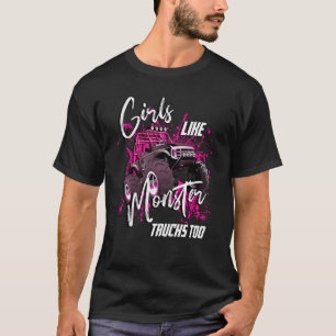 Camiseta Meninas Gostam De Caminhões Monstros Também De Ani
