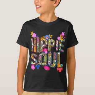 Camiseta Meninas Hippie 60 anos 70 Flores Coloridas Paz