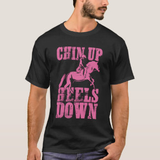 Camiseta Meninas Horseback Andando Dando Pino Para Cima Cab
