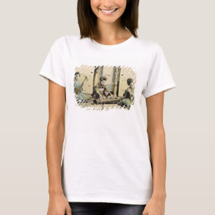 Camiseta Meninas japonesas que jogam a flauta, o "koto" e