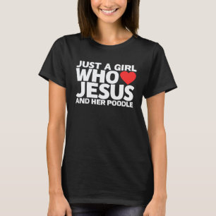 Camiseta Meninas Jesus Poodle Cachorro Amor Pet