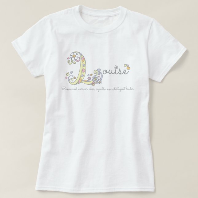 Camiseta Meninas L T conhecido de Louise do monograma do (Frente do Design)