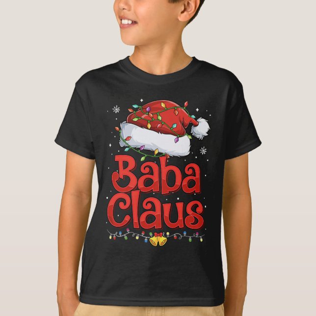 Camiseta Meninas Legal Baba Claus com Santa Hábito À Luz De (Frente)
