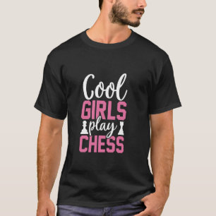 Camiseta Meninas legal jogam xadrez, jogos de Conselho engr