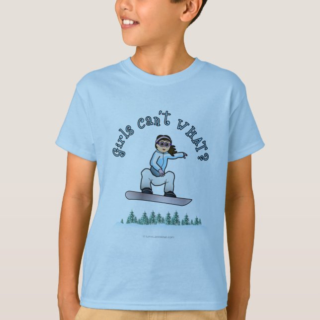 Camiseta Meninas leves Snowboard (Frente)