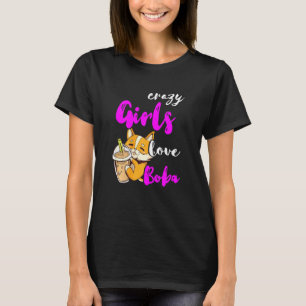 Camiseta Meninas Loucas Adoram Boba Tea Cute Corgi Dog Bubb