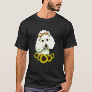 Camiseta Meninas Mãe Poodle Dog Sunflower
