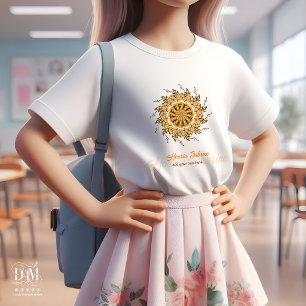 Camiseta Meninas Mandala Floral Laranja 3D Moderna Doodle
