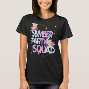 Camiseta Meninas Meninas Teddy Bear Sleepover Squad Para Es