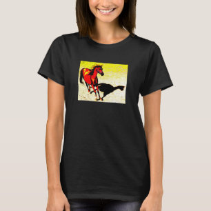Camiseta Meninas Meninos do Estábulo Equestre Cavalos Árabe