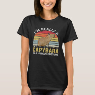 Camiseta Meninas Meninos Mulheres Fantasias de Capivara eu 