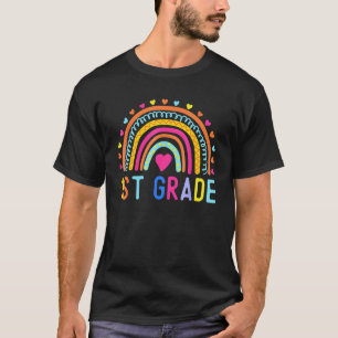 Camiseta Meninas Meninos Professor Olá Primeiro Grau Arco-í