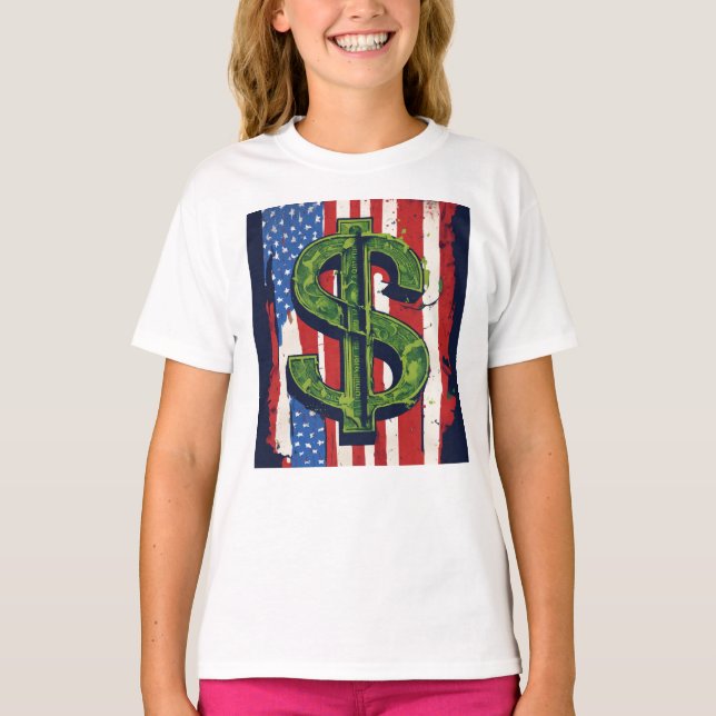 Camiseta Meninas Modelo de vestuário Bandeiras Meninas Cria (Frente)