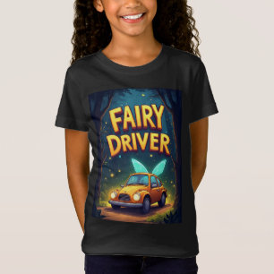 Camiseta Meninas Motoristas de Carros de Fadas Floresta Mág
