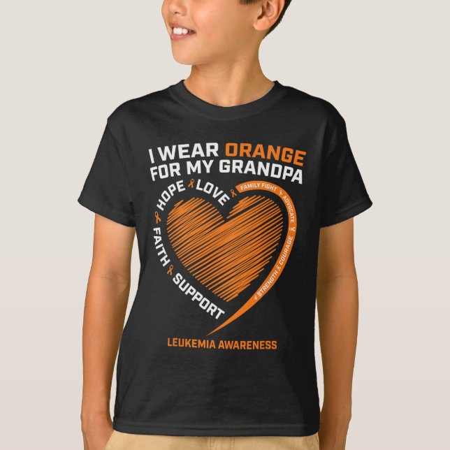 Camiseta Meninas Mulheres Eu Visto Laranja Para Meu Avô Leu (Frente)