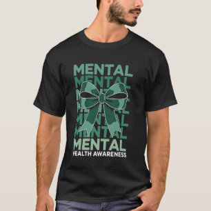 Camiseta Meninas Mulheres Saúde Mental Consciência Verde Co