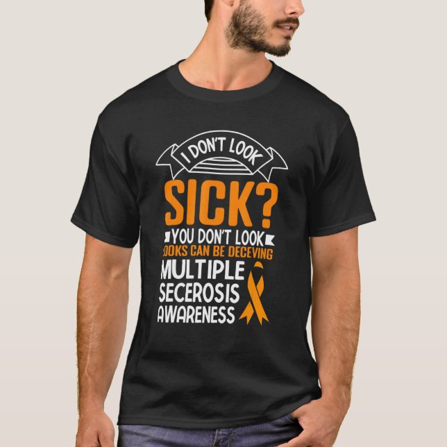 Camiseta Meninas Múltiplas Sclerose Sensibilização Laranja  (Frente)