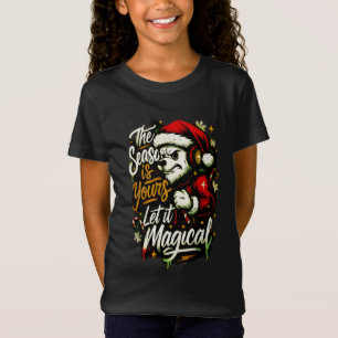Camiseta Meninas Natal Urso DJ Edgy Festa Mágica