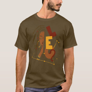Camiseta Meninas Negras Leo Girl Afro Bloqueia Sinais Zodía