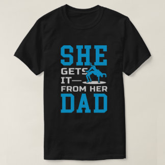 Camiseta Meninas Pai Luta Padre Wrestler Esportivo Pais