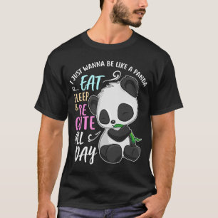 Camiseta Meninas Panda Urso Só Querem Ser Fofas Comer Dormi