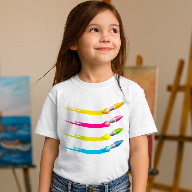 Camiseta Meninas Pincéis Coloridos (Criador carregado)