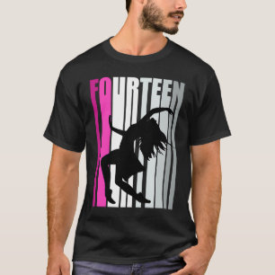 Camiseta Meninas Pink Dance 14 de Aniversário Dançarino Exp