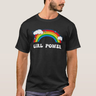 Camiseta Meninas Poder Meninas Fofas Vibração Arco-íris Fem