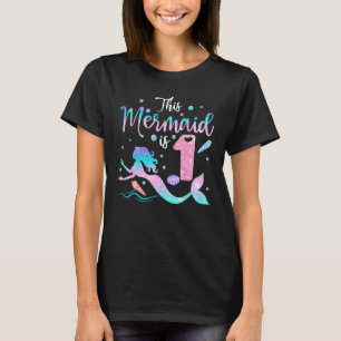 Camiseta Meninas primeiros aniversarios Esta Sereia Tem 1 A