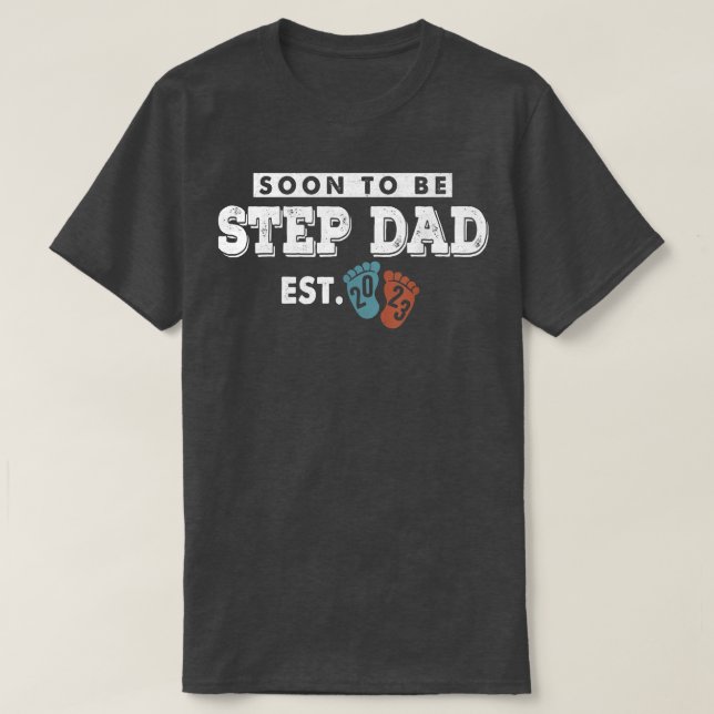 Camiseta Meninas Promovidas para a Gravidez Stepdad est 202 (Frente do Design)