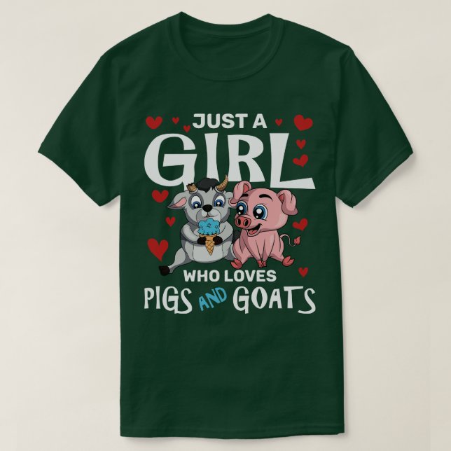 Camiseta Meninas Que Exploram Suínos Exploram Fazendas (Frente do Design)