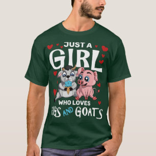 Camiseta Meninas Que Exploram Suínos Exploram Fazendas