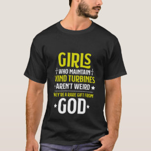 Camiseta Meninas Que Mantêm Turbinas Eólicas Turbinas Eólic
