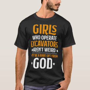 Camiseta Meninas Que Operam Escavadoras, Ópera De Equipamen