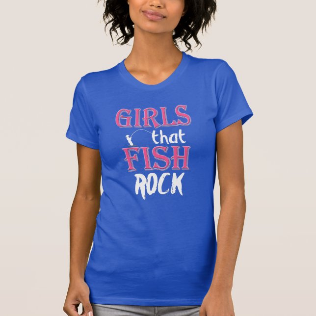 Camiseta MENINAS que PESCAM o pescador da pesca da menina (Frente)