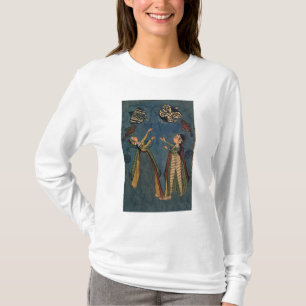 Camiseta Meninas que voam papagaios, pintura popular de