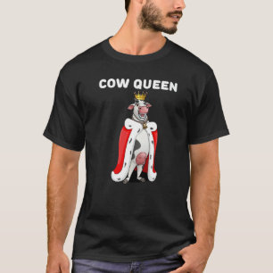 Camiseta Meninas Rainha Vaca Vaca Fazendeira Mulheres Vaca