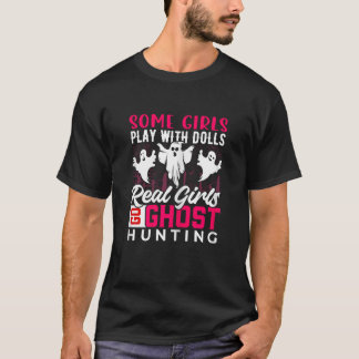 Camiseta Meninas Reais Vão Caçar Fantasmas Piada de Hallowe