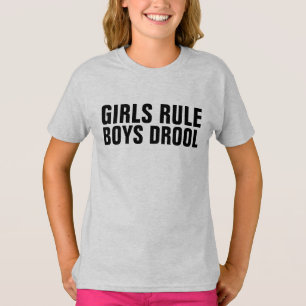 Camiseta MENINAS REGEM MENINOS DROOL GENTIL Meninas Engraça