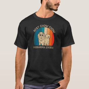 Camiseta Meninas Retro Chow Chow Dog Design Para A Avó Mata