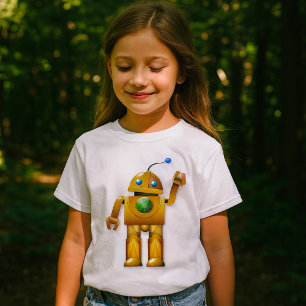 Camiseta Meninas Robô Amigável