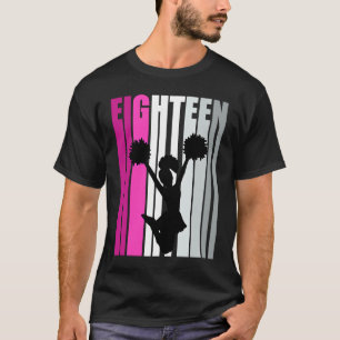 Camiseta Meninas Rosa Cheerhead 18º Aniversário Cheer Squad