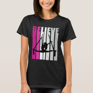 Camiseta Meninas Rosa Ioga Aérea Acreditam Aerialista Motiv