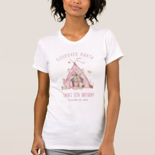 Camiseta Meninas Rosa Tendentes Festa de aniversário Escane