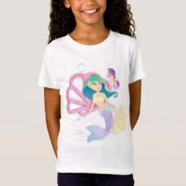 Camiseta Meninas Sereia T-Shirt Juventude X-Small to Large